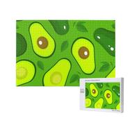 Avocado su cibi e bevande verdi,Puzzle in legno da 1000 pezzi per famiglie, puzzle per adulti e adolescenti