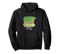Avocado Toast Hipster Occhiali Capelli Uovo Sacchetto Guacamole Felpa con Cappuccio