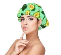 Avocado verde fresco per il fitness e l'esercizio fisico,Cuffia da notte elastica in raso per adulti, fascia per capelli in seta regolabile, cuffia da notte elastica per donne