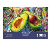Avocado Village Educational Game Challenge Puzzle da 1000 pezzi per adulti - Avocado a fette, divertente regalo di decompressione per la casa 70x50 cm/1000 pezzi