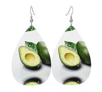 Avocado2 Orecchini a goccia da donna in pelle con stampa a goccia, gioielli per festa di compleanno e San Valentino