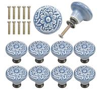 AvoDovA 10PCS Manopole per Cassetti e Cucine, 34mm Pomelli Rotondi in Ceramica, Pomelli per Porta, Pomolo per Mobile, Maniglia per armadietto, Pomelli per Cassetti per Armadio, Cassetto Credenza (B)