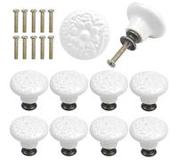 AvoDovA 10PCS Manopole per Cassetti e Cucine, 34mm Pomelli Rotondi in Ceramica, Pomelli per Porta, Pomolo per Mobile, Maniglia per armadietto, Pomelli per Cassetti per Armadio, Cassetto Credenza (A)