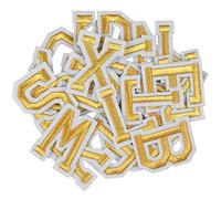AvoDovA 52 Pezzi Patch Lettere, Patch Lettere Termoadesive, Dorate Toppe Applique con Alfabeto A-Z, Lettere Ricamate in Tessuto da Cucire o Stirare, Toppe Termoadesive Lettere Alfabeto
