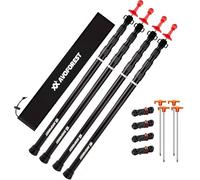 AVOFOREST - Pali per teloni resistenti e regolabili, in alluminio aeronautico, 2,7 m, allungano e si addensano con tappo di protezione, set di 4 pali per escursionismo