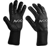 AVOID BBQ Guanti - Guanti da forno - Resistenti al calore fino a 800 °C - Guanti da grill refrattari Per grill, affumicatore, cucina, barbecue - Resistenti all'olio, molto facili da pulire - Nero