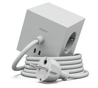 Avolt Multipresa Cub0 USB C - Le Prime Prese Di Design al Mondo - 3 Prese e 2 Porte USB - Piede Magnetico Che Aderisce Quasi Ovunque (Grigio, 3 metri)