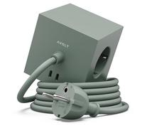Avolt Multipresa Cube USB C - Le Prime Prese Di Design al Mondo - 3 Prese e 2 Porte USB - Piede Magnetico Che Aderisce Quasi Ovunque (Verde - USB-C, 3m)