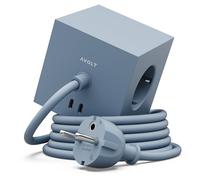 Avolt Multipresa Cube USB C - Le Prime Prese Di Design al Mondo - 3 Prese e 2 Porte USB - Piede Magnetico Che Aderisce Quasi Ovunque (Blu - USB-C, 1.8m)