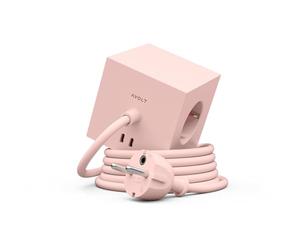 Avolt Square 1 Multipresa Cubo Schuko Magnetica, 1,8m, 3 Prese, USB-C | Rosa - multipresa cubo magnetica, ricarica USB-C 30W; ideale per scrivania creativa e toeletta