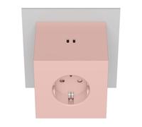 Avolt Square 2 Multipresa USB-C - Presa Multipla Design Scandinavo con 3 Prese e 2 Porte USB-C (30W) - Cubo Elettrico Elegante per Ufficio e Casa - Ciabatta Moderna da Parete (Rosa)