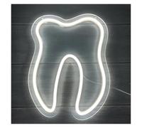 Avoltre Dente per insegna al per neon per clinica dentistica con luminosità regolabile alimentata tramite per per luci per neon(Bianco)
