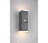 AVON APPLIQUE 2 LUCI ORIENTABILE IP54 CON SENSORE CREPUSCOLARE E DI MOVIMENTO ANTRACITE LED 12W LUCE