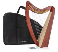Avora Arpa Celtica 23 corde in mogano - artigianale con borsa, chiavi di accordatura, meccanismo a ganci - diatonica in Mi bemolle maggiore, leggera e compatta per uso flessibile.