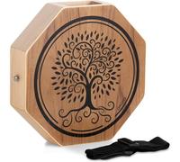 Avora Ethno-Cajon in betulla e teak - Tamburo a mano ottagonale con snare - sistema a 2 camere - Percussioni per yoga, viaggio sonoro, meditazione, musicoterapia e musica di strada - con tracolla