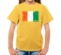 Avorio Coast Grunge Stile Bandiera - T-Shirt - Bandiere Yamoussoukro Love Città