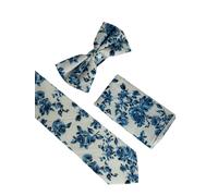 Avorio Rosa Blu Cotone Uomo Matrimonio Papillon Fazzoletto Da Frederick Thomas