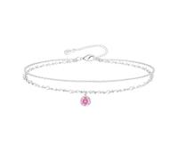 Avotto Cavigliera da donna in argento Sterling S925, impermeabile, con pietra portafortuna Pandent, cavigliera regolabile in oro, regalo per le donne