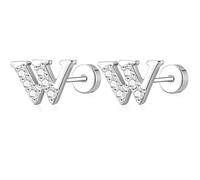 AVOTTO Orecchini a perno in argento Sterling S925 con retro piatto, ipoallergenici, con 26 lettere dalla A alla Z, piccoli errori, in argento, per donne, ragazze, mamma, figlia, sorella, amica, regalo