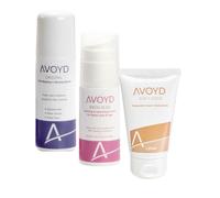 AVOYD Pacchetto Comfort Plus per le donne contro il picchetto da barba, la barba e i peli incarniti - per la pelle liscia dopo la depilazione Avoyd Original + Bikini Bliss + Rub 'n Scrub.