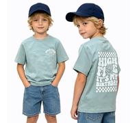 AVOZAL Maglietta per il 5° compleanno da ragazzo, con scritta "HIGH Five It's My Birthday", abbigliamento per bambini, verde, 5 anni