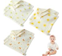AVRUYPI 6 pezzi quadrato di cotone per bambini, pannolino per bambini, garza di cotone per bambini, quadrato di cotone per bambini, multiuso: coperta, peluche, bavaglino, protezione solare 27cm*27cm