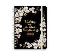 AVRUYPI Agenda Settimanale 2025 Spirale 22 x 16,5 cm, Agenda Giornaliera 2025, con Planner Mensile, Nero