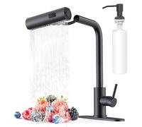 AVSIILE Rubinetto da cucina con spruzzatore estraibile, bronzo lucidato a olio cascata tocco maniglia a foro singolo rubinetti per lavello da cucina in acciaio inossidabile, rubinetti per spruzzatori