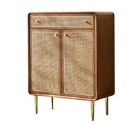 AVSMGP Scarpiera in legno di rattan con cassetto, moderna scarpiera chiusa, organizer per camera da letto, aula, sala da pranzo, garage, corridoio, casa, ufficio, soluzione salvaspazio, noce