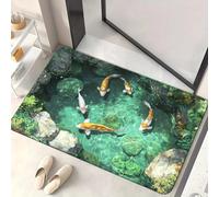 AVSMGP Tappeti con Illusione Ottica 3D, Tappeto in Fango Diatomeico Ad Asciugatura Rapida - per Ufficio, Soggiorno, Pavimento, Interno, Esterno, Ingresso,J,40 * 60CM/15.7 * 23.6IN