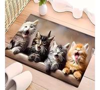 AVSMGP Tappetino con Illusione Ottica 3D A Forma di Gatto Tappeti Rettangolari in Misto Cotone Moderni Tappeti A Pelo Corto Lavorati A Maglia per Uso Interno/Esterno,A,1'8"x2'7"/50x80cm