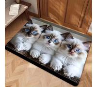 AVSMGP Tappetino con Illusione Ottica 3D A Forma di Gatto Tappeti Rettangolari in Misto Cotone Moderni Tappeti A Pelo Corto Lavorati A Maglia per Uso Interno/Esterno,B,1'8"x2'7"/50x80cm