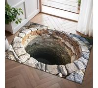 AVSMGP Tappeto Con Illusione Ottica 3D - Effetto "Buco Nel Pavimento" Zerbino Antiscivolo E Lavabile- Materiale Morbido E Spesso in Velluto Per Ingresso E Soggiorno,D,60×90CM/2'7" x 1'8"