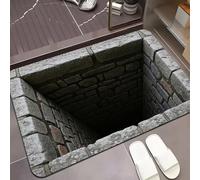 AVSMGP Tappeto Con Illusione Ottica 3D - Effetto "Buco Nel Pavimento" Zerbino Antiscivolo E Lavabile- Materiale Morbido E Spesso in Velluto Per Ingresso E Soggiorno,C,60×90CM/2'7" x 1'8"