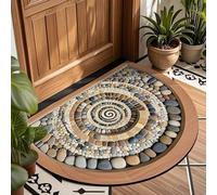 AVSMGP Tappeto Con Illusione Ottica 3D Effetto Ciottolato, Tappetino Semicircolare A Pelo Corto- Velluto Lavabile E Antiscivolo Per Soggiorno, Camera Da Letto, Ingresso,G,120×180CM/5'10" x 3'11"