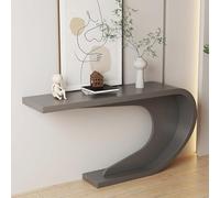 AVSMGP Tavolo consolle industriale - Tavolino sottile per l'ingresso con piastra rettangolare, moderno per soggiorno, corridoio, foyer e dietro il divano, grigio, 100 cm/39
