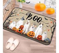 AVSMGP Zerbino 3D per Halloween, antiscivolo, spaventoso, con zucca, fantasma, gatto, tappetino in morbido velluto, per interni ed esterni, ingresso, feste, decorazione per la casa, A, 180 x 240 cm