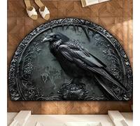 AVSMGP Zerbino 3D per Halloween, spaventoso motivo illusione ottica con zucca e fantasma, tappetino per porta d'ingresso, per interni ed esterni, decorazione per portico, B, 50 x 80 cm (19,7 x 31,5)