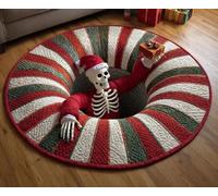 AVSMGP Zerbino natalizio con illusione 3D, morbido peluche spaventoso, decorativo, trapuntato, con gnomo, per soggiorno, camera da letto, decorazione per feste, J, 60 cm