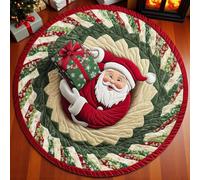 AVSMGP Zerbino natalizio con illusione 3D, morbido peluche spaventoso, decorativo, trapuntato e con gnomo, per soggiorno, camera da letto, decorazione per feste, D, 200 cm