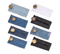 AVUELOI Estensore di Vita in Denim Bottoni, 8 Pezzi, Bottoni Allarga Pantaloni Set Estensori Elastici in Vita Regolabili, Senza Cucire, Allarga e Stringi Jeans Gonne Premaman, Donne e Uomini