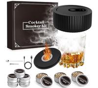 AVUMDA Kit per Affumicatore Elettrico per Cocktail con 8 Gusti di Trucioli di Legno, Kit per Affumicatore Whisky Ricaricabile, kit per affumicare bevande, Regalo per uomo, padre, Anniversario, Natale