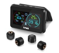 Avutrel 0-6.5 Bar Sistema Di Sensori Di Monitoraggio Della Pressione Degli Pneumatici, Type-C Solare Senza Fili, TPMS con 4 Gomme Sensore Esterni, Per Auto, Suv E Furgoni Camper