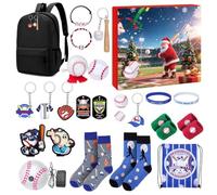 Avvento Baseball di Natale Calendario Countdown 24 Giorni delle Feste | Portachiavi Baseball Portatile Per Fan Bambini Adolescenti Appassionati Giocatori Collezionisti Raduni Attività Eventi Festa