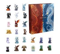 Avvento Calendario Natale 2025 - Acryl 24 giorni Mini Regali | Dragon Ornament Countdown Calendar per tavolo finestra Tree Auto Desktop Celebration Compleanno, Funny