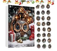 Avvento Con Ornamenti A Forma Di Animali - Calendario Con Conto Alla Rovescia In Acrilico 2D Per Divertimento Natalizio Di 24 Giorni, Design Divertente Con Foro Per L'albero, Decorazioni Stagionali Ri