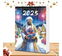 Avvento di Natale 2025 - Ornamento natalizio 2025 con Gesù 2D, 24 giorni, 26 x 18 x 3 cm, decorazione per la casa per collezionisti di festival, bambini e adulti, per interni ed esterni