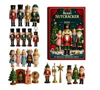 Avvento di Nutcracker | Ornamenti per lo schiaccianoci di Natale acrilici a 24 giorni | Avvento a sospensione per il capodanno delle vacanze | Auto, casa, dormitorio, finestra, , camera da letto