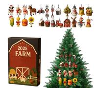 Avvento Natale Conto Alla Rovescia 2025,24 Giorni Decorazioni Acrilico 2D Fattoria - Calendario Conto Alla Rovescia Avvento | Per Centrotavola Stagionale Ghirlanda Casa Ufficio Soggiorno Giardino