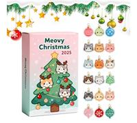 Avvento Natalizio 2025 Per Amanti Dei Gatti | 24 Giorni Calendario Conto Alla Rovescia Acrilico 2D Decorazioni - Decorazioni Per Albero Di Natale | Per Casa Finestra Parete Auto Feste E Calze